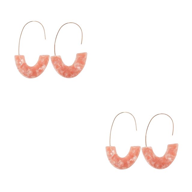 Sonducket 1 par de pendientes estilo simple en forma de U estampado de leopardo adornos acrílicos universales accesorio de moda para chicas adolescentes Type2 NO2 Sonducket CBP234282