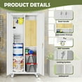 thumbnail image 4 of EDX 72" Metal Rolling Storage Cabinet with Pegboard , Locking Garage Cabinets with Adjustable Shelves, for Home, Office, Garage, White, 4 of 8