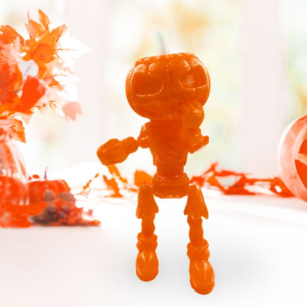 Figura decorativa de calabaza de Halloween que brilla en la oscuridad | Figura luminosa articulada para una decoración nocturna espeluznante
