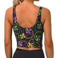 thumbnail image 3 of Vsdgher Mardi Gras6 Print Women Sleeveless Athletic Tank Top Built-in Bra Camisole Sports Vest for Yoga Running Fitness Exercise with Removable Pads, 3 of 8