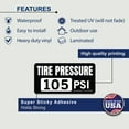 thumbnail image 5 of (4 Pack) Tire Pressure 105 PSI Stickers, Laminated Vinyl Decals, Truck Safety Markings, Self-Adhesive Durable Labels (2" x 1", White/Black), 5 of 5