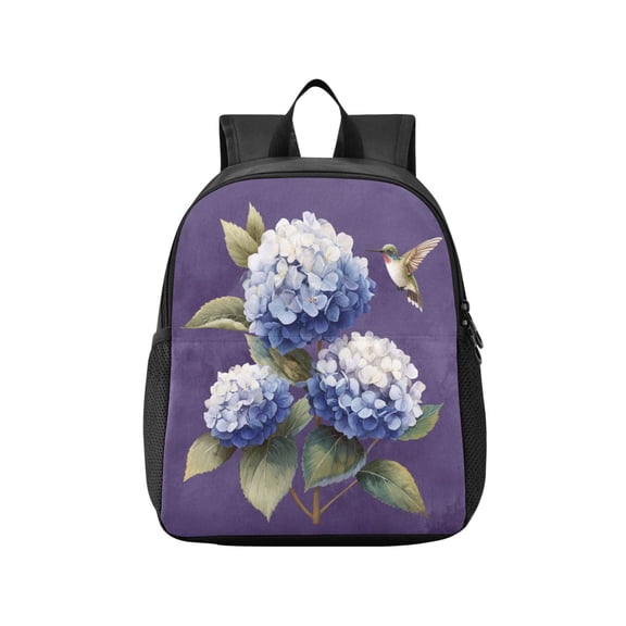 Toddler Backpack Blue and White Hydrangeas Waterproof Lightweight Backpack Casual Mini Daypack for Daycare & Travel