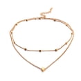 thumbnail image 1 of Collar de cadena multicapa con colgante de corazón de amor, gargantilla de dos capas, regalo para mujer (oro), 1 of 5