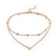 thumbnail image 1 of Collar de cadena multicapa con colgante de corazón de amor, gargantilla de dos capas, regalo para mujer (oro), 1 of 5