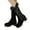 Black, variant on Women's Suede Warm Mid Calf Snow Boots Buckle Low Heel Non Slip Warm Fleece Lined Booties