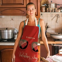 Viflosae 1pc Parent adult the Family Kitchen Valentine's Day Print Linen Family Aprons Cheap Stuff Gifts Under 5 Dollar Items