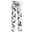 thumbnail image 5 of Women's Fashion Loose Christmas Print Casual Pants with Drawstring Elastic Waist, Comfortable Sleepwear and Loungewear Trousers for Home,White,2XL, 5 of 6