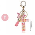 thumbnail image 2 of W style letter pendant pink cute initial keychain butterfly keychain, 2 of 5