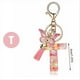 thumbnail image 1 of V style letter pendant pink cute initial keychain butterfly keychain, 1 of 4