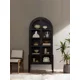 thumbnail image 4 of Estantería de arco americano, aparador negro personalizable de madera maciza nórdica para el hogar con puerta de vidrio, 4 of 4