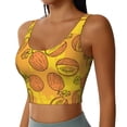 thumbnail image 2 of Sports Bras For Women Workout Tank Tops, Cute Cantaloupe Orange Running Vest With Removable Cups, 2 of 2
