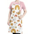 thumbnail image 5 of Red Mushroom Rainbow White Pattern Apron-Garden Aprons for Women with Pockets-Cotton Linen Waterproof Kitchen Cooking Gardening Aprons Adjustable for Kitchen,Cooking,BBQ and Salon 33x27 Inch, 5 of 7