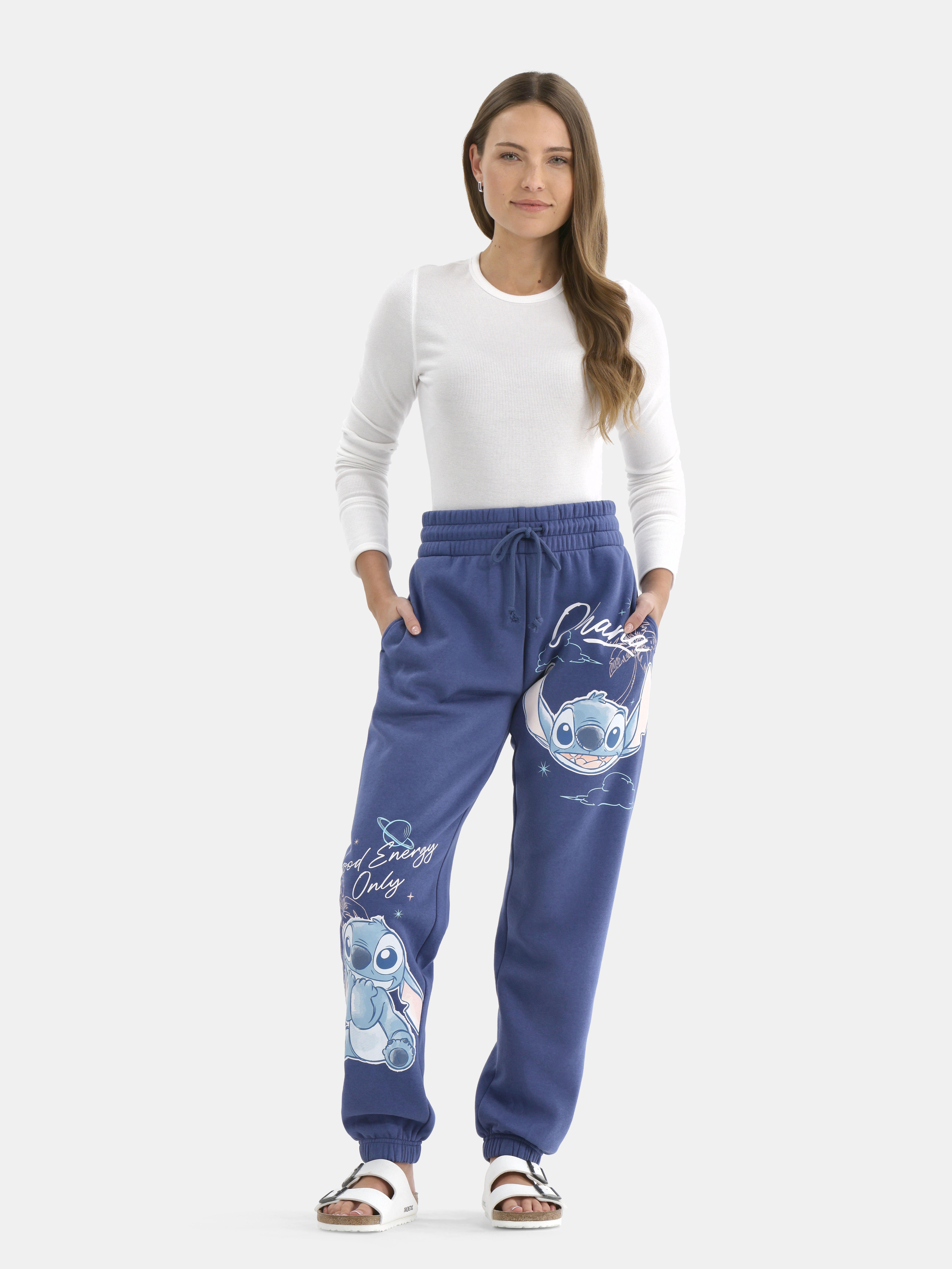 Disney Stitch Graphic Print Joggers, Womens