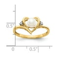 thumbnail image 3 of Solid 14k Yellow Gold Diamond and Freshwater Cultured Pearl Engagement Ring Size 8.5 (.01 cttw.), 3 of 6