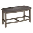 thumbnail image 1 of Rustic Gray Wood Counterheight Dining Bench in Gray Linen Fabric, 1 of 2
