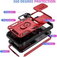 thumbnail image 6 of Design for Samsung Galaxy S24 Plus Phone Case with Camera Lens Ring Holder Kickstand Heavy Duty Rugged Shockproof Military Grade Bumper Protective Cover for Women Men Girls 6.7 inch Red, 6 of 14