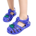 thumbnail image 2 of FSYBOA Girls Jelly Sandals, Holiday Waterproof Adjustable Strap Closed Toe Girls Beach Shoes Dark Blue Size 13.5(Little Kids), 2 of 6