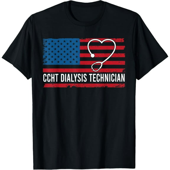 CCHT Dialysis Tech USA Flag T-Shirt