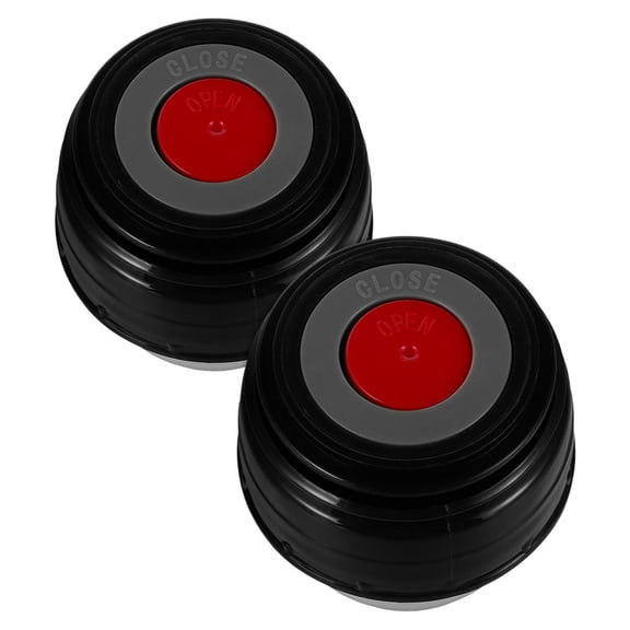 Masteelf 2pcs Insulated Water Bottle Lid Replacement Stopper And Gasket Compatible With HAERS Cup Cap 45mm Mouth Cup 500ml To 1200ml Thermal Cups Stopper For Vacuum Flasks Travel Mugs Black