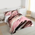 thumbnail image 3 of Manfei Modern Abstract Art Bedding Comforter Set, Pink Stripes Geometric Twin Comforter Sets, Oil Printing Reversible Bedding Set, Lightweight Room Decor, 2-Piece, 3 of 8
