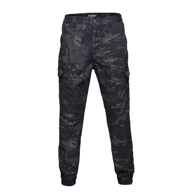 Hombres Streetwear Casual Hip Hop Pantalones Tactical Amy Pantalones De Senderismo Black_XXL Sunnimix Pantalones de camuflaje