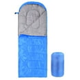 thumbnail image 1 of yeacher All-Season Lightweight 170T Polyester Camping Sleeping Bag with Hooded Envelope Design, Sapphire Blue, Compact & Portable for Outdoor Adventures (0.95KG), 1 of 6