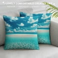 thumbnail image 3 of Orinice  Tropical Throw Pillow Cushion Cover, Paradise Ocean Dreamy Sea Vacation Serene Summer Exotic Relax Summer Picture, Decorative Square Accent Pillow Case,  White, 3 of 5