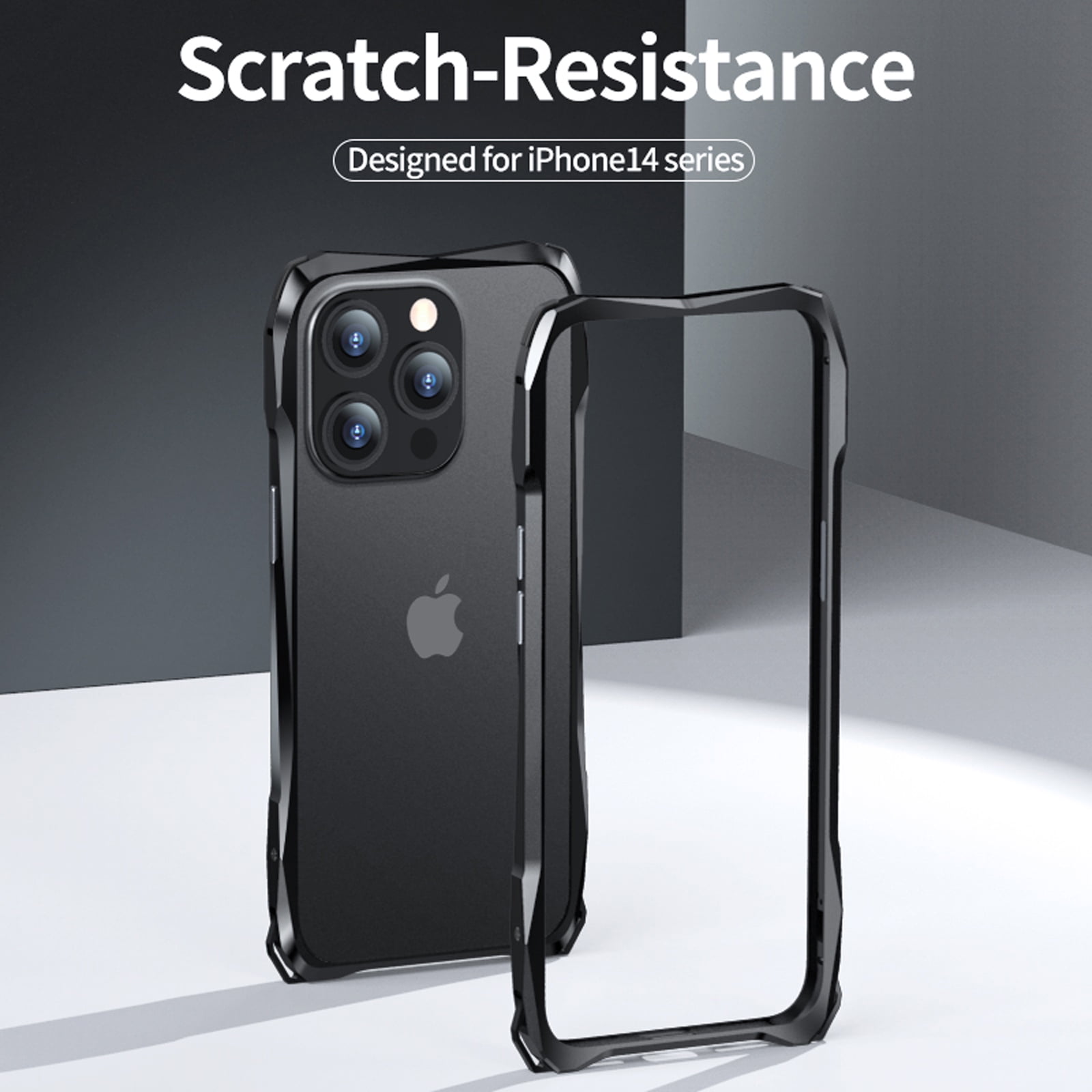 for iPhone 14 Plus with Lens Protector & Metal Bumper Frame & Carbon Fiber Back Patch Slim/Ultra-Thin Lightweight Minimalist Shockproof Protective Phone Accessories for iPhone 14 Plus, Red