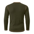 thumbnail image 5 of SAWOBUUN Mens Long Sleeve Ribbed Henley Shirt Slim Fit Color Block Knit Pullover Top Casual Stretch Thermal Undershirt for Fall Winter, 5 of 6