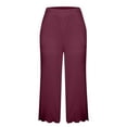 thumbnail image 4 of Summer Savings Clearance 2023! TAGOLD Womens Summer Pants, Fashion Womens Casual Elastic Loose Pants Straight Wide Leg Trousers Pants, 4 of 5