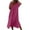 Hot Pink, variant on Women Cotton and Linen Shirt Dress Casual Loose Maxi Dresses Summer Baggy Solid Color Midi Dress Tiered Sun Dress 2023