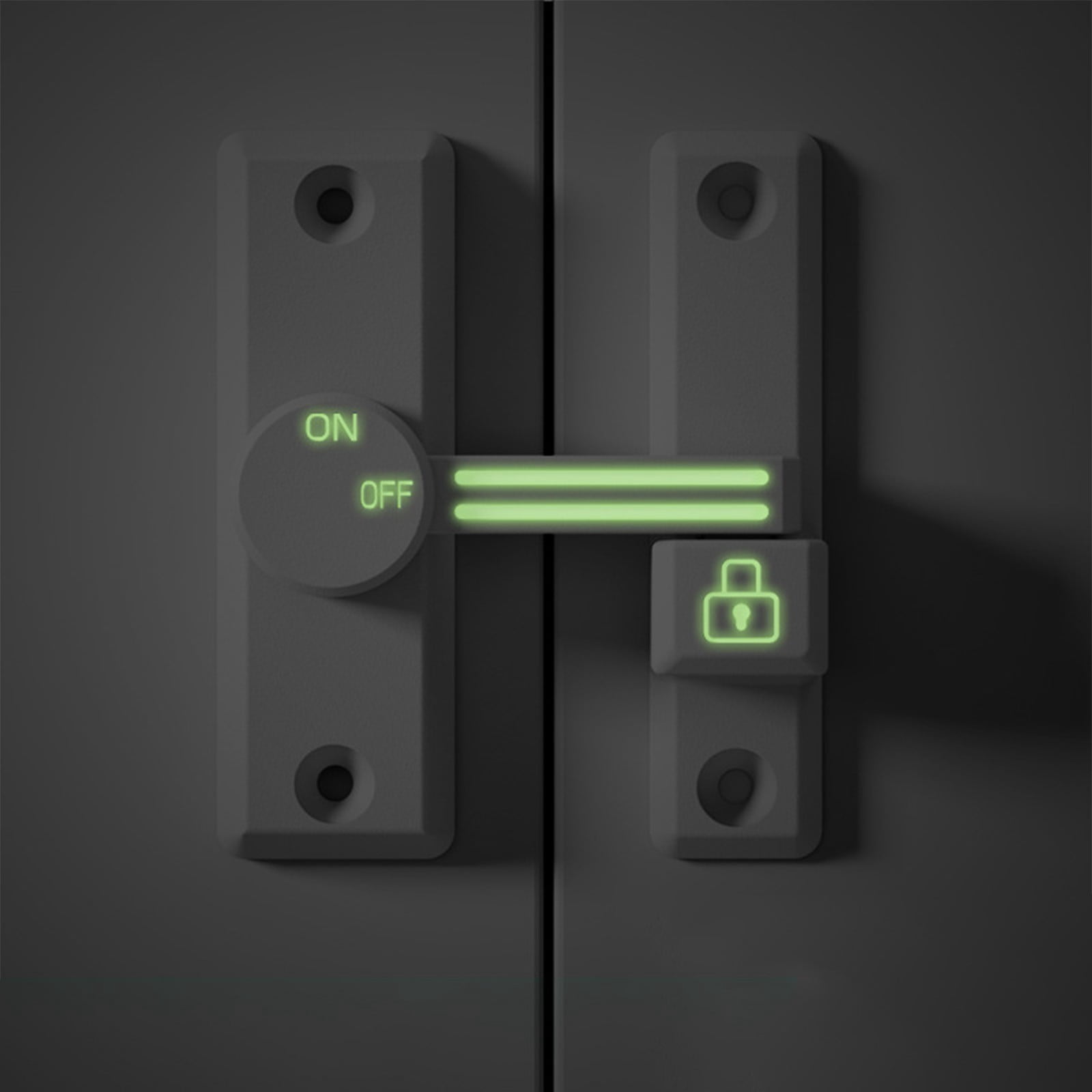 Iuhan No-Drill Door Lock, Sliding Gate Lock and Push-Pull Door Fastener, Adjustable Cabinet Lock Easy-Install Door Stopper for Home Security