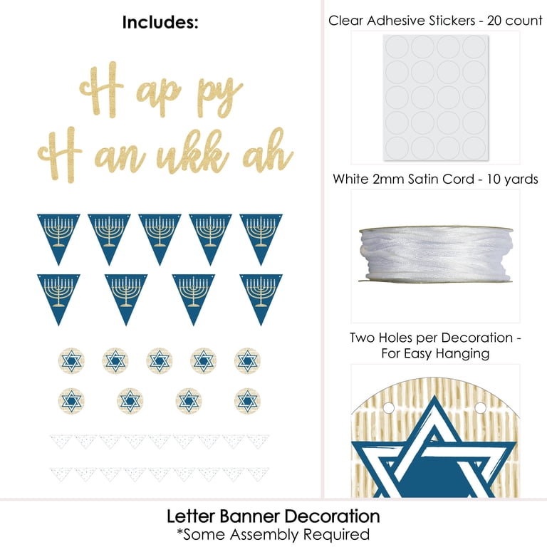 Big Dot of Happiness Hanukkah Letter Banner Decoration photo 3