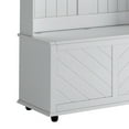 thumbnail image 6 of Canddidliike Storage Bench Hall Tree with 4 Hooks for Hallway Accent Furniture White, 6 of 6