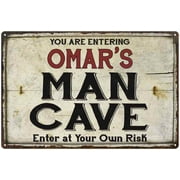 OMAR'S Man Cave Sign Rustic Garage Decor Gift 8x12 Metal 208120035343
