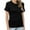 Black, variant on Plebaso Womens Short Sleeve Tops Crew Neck Casual Ruched Tunic Shirts Trendy Summer Clothes