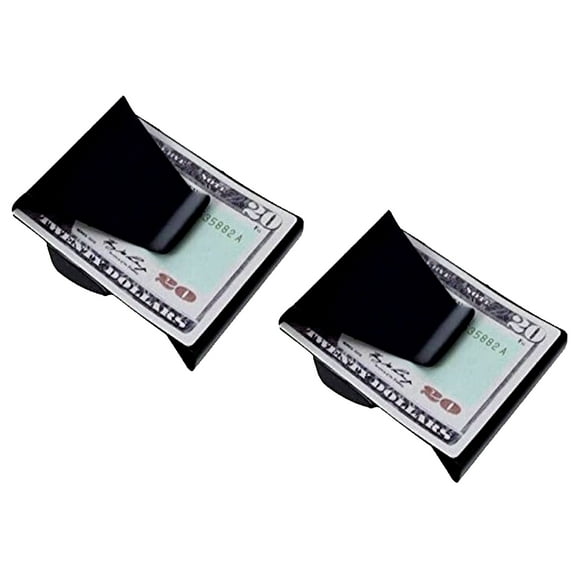Slim Clip - Double Sided Mens Slim Credit Card Holder With Money Clip! (Black Chrome) Two Pack