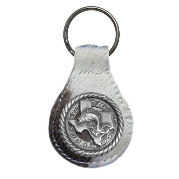Texas Bass Fishing leather key fob or keychain Hair