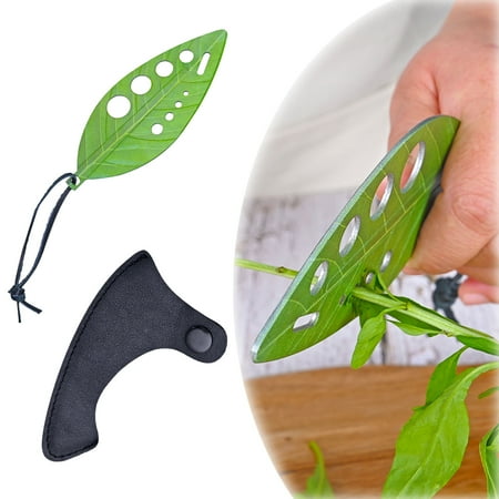 

Newest Stripper 9 Holes Stripping Tool With Leather Cover Stainless Steel Kitchen Leaf Stripping Tool For Collard Greens