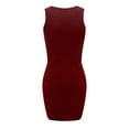 thumbnail image 3 of Pompotops Women's Sleeveless Cold Shoulder Strap Ruffled Waist Bag Hip Skirt Mini Dress, 3 of 6