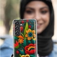 thumbnail image 5 of MUNDAZE Samsung Galaxy A20 Shockproof Clear Hybrid Protective Phone Case Colorful Red Orange Folk Style Floral Spring Flowers Cover, 5 of 5