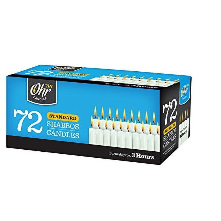 White Shabbos Taper Candles, 72 Count, 3 Hour Burn photo 4