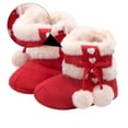 thumbnail image 4 of OULII 1 Pair Baby Prewalkers Red Cotton Warm Bowknot Design For Infants During Winter, 4 of 8