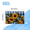 thumbnail image 2 of BaHomeck placemats Set of 4 Blue And White Gingham Background With Sunflowers Cotton Linen rectangle Placemats for Kitchen Dining Table Indoor,Outdoor,18*12inch, 2 of 4