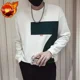 thumbnail image 3 of Ropa para hombre, sudadera sin capucha, sudadera con estampado para hombre, camiseta blanca, sudadera gráfica sencilla de algodón, sudadera de lujo, ropa de calle emo, 3 of 5