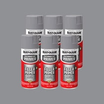 6 Pack, Gray, Rust-Oleum Automotive Filler Primer Spray-249279, 11 oz