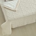 thumbnail image 5 of Cozy Tyme Lucie Cable Knit Throw - Reverse Faux Rabbit Fur 50"x 60" Cream White, 5 of 10