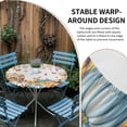 thumbnail image 2 of Orange Thanksgiving Fall Round Tablecloth for 45-54 Inch Tables,Fitted Table Cover with Elastic Edge,Orange Blue Pumpkins Botanical Waterproof Outdoor Table Cloth Protector for Patio Garden Dinner, 2 of 9