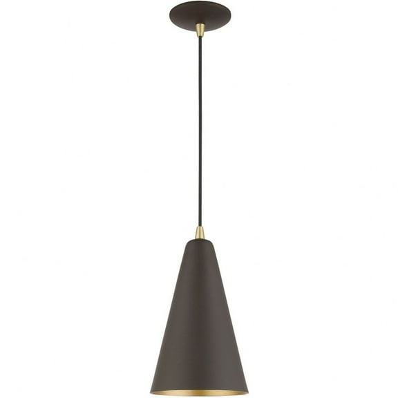 Coastal Mid Century Scandinavian One Light Chandelier-Bronze/Antique Brass Finish Bailey Street Home 218-Bel-4828718