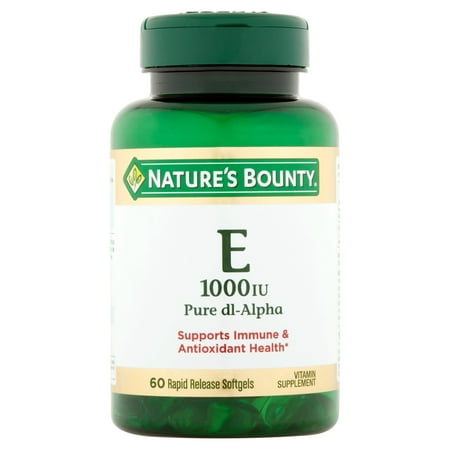 Nature's Bounty E-1000 UI pur dl-alpha Gélules de supplément de vitamine, 60 count